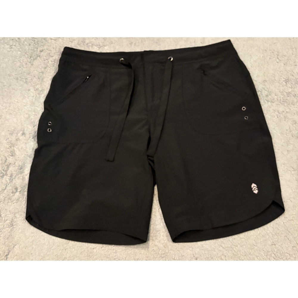 Free Country Womens Black Active Shorts Stretch Drawstring Pockets XL 16